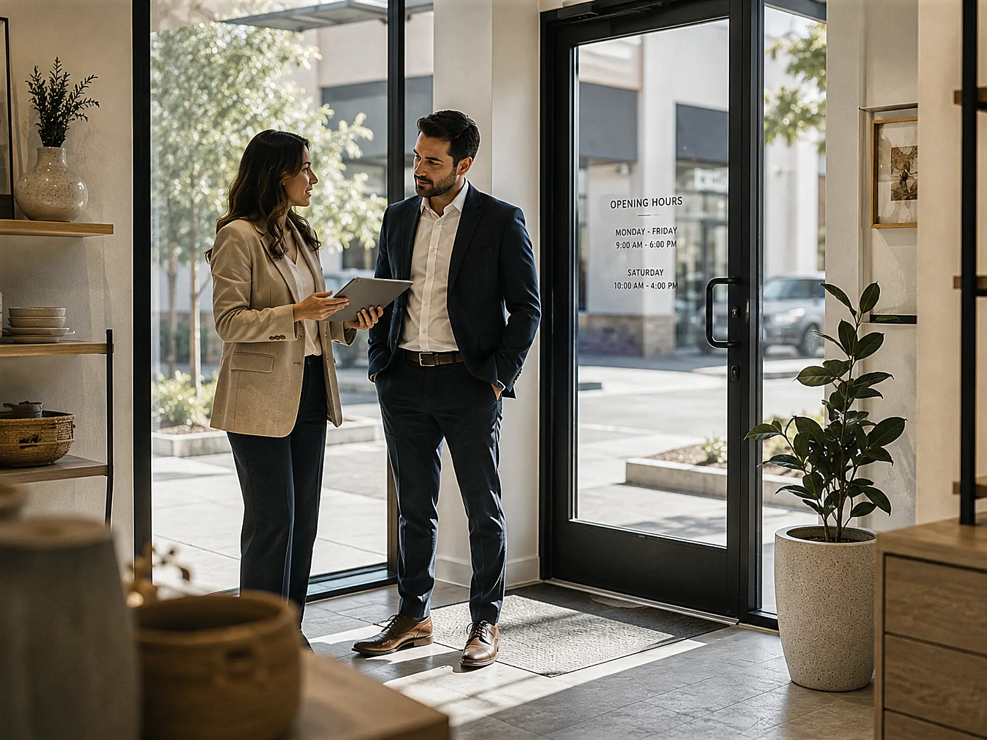 Couple in business analyzing Letter of Intent